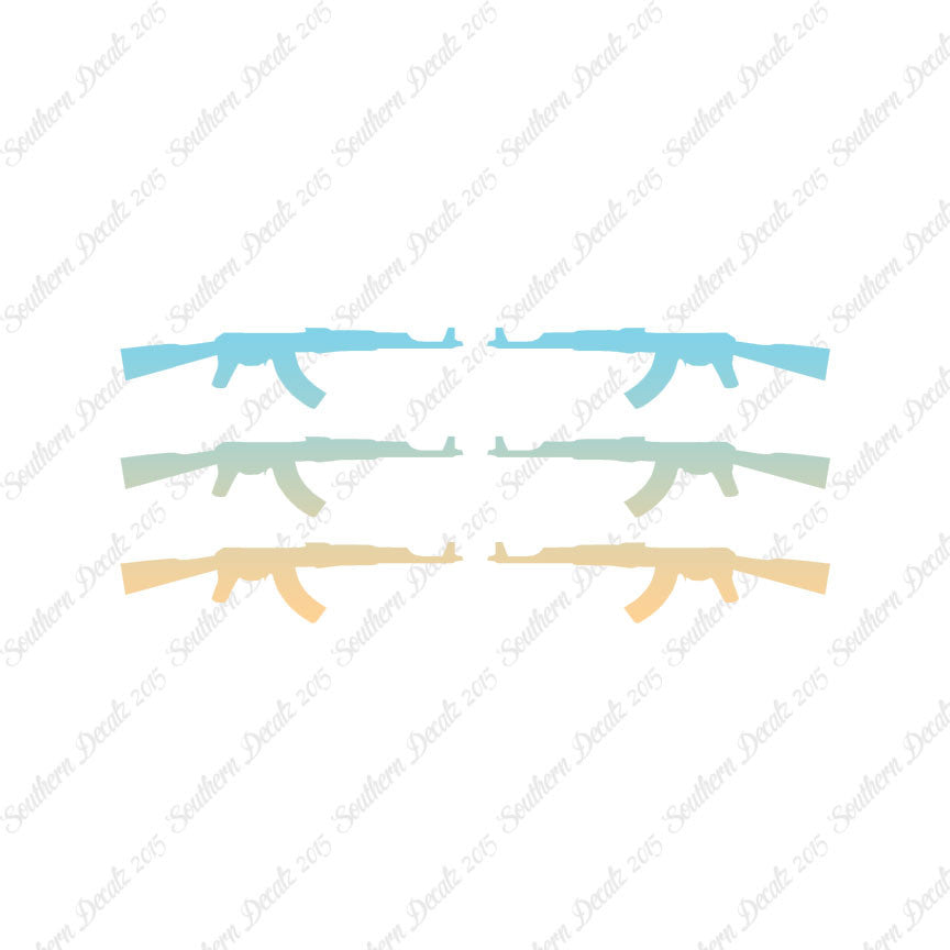 Set Of 6 AK47 Rifle Guns