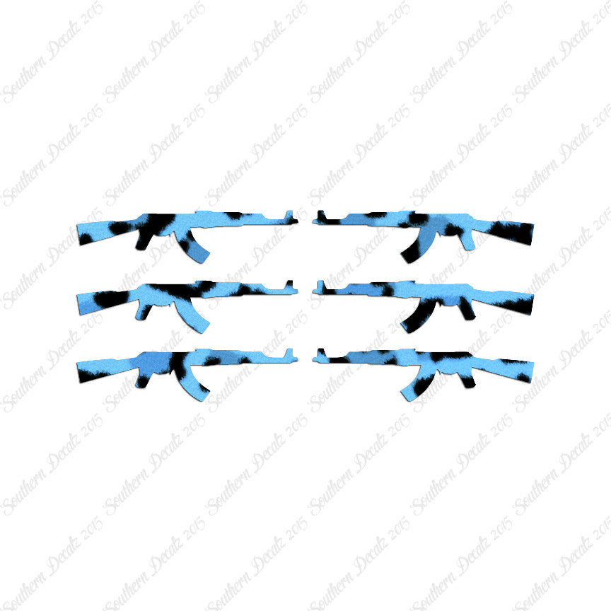 Set Of 6 AK47 Rifle Guns