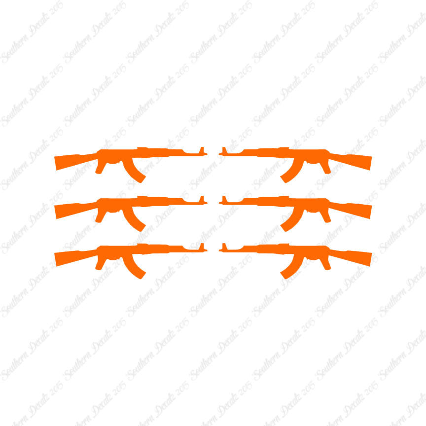 Set Of 6 AK47 Rifle Guns