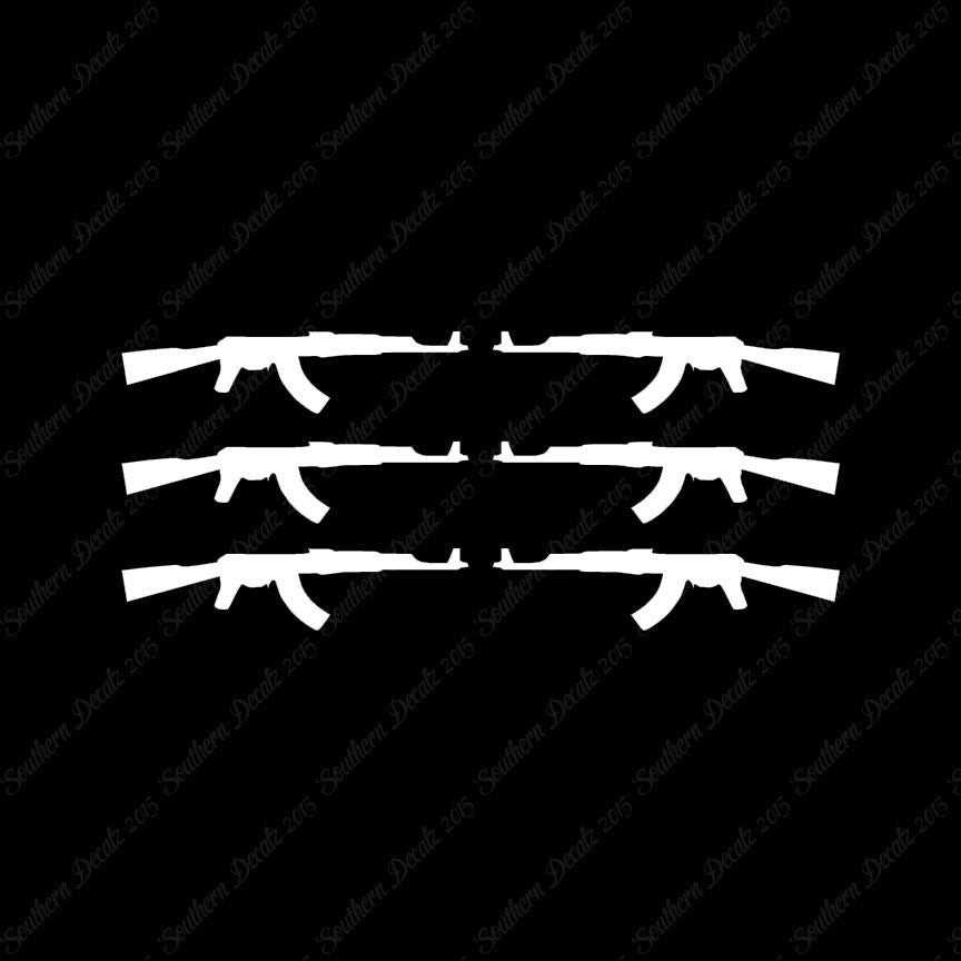 Set Of 6 AK47 Rifle Guns