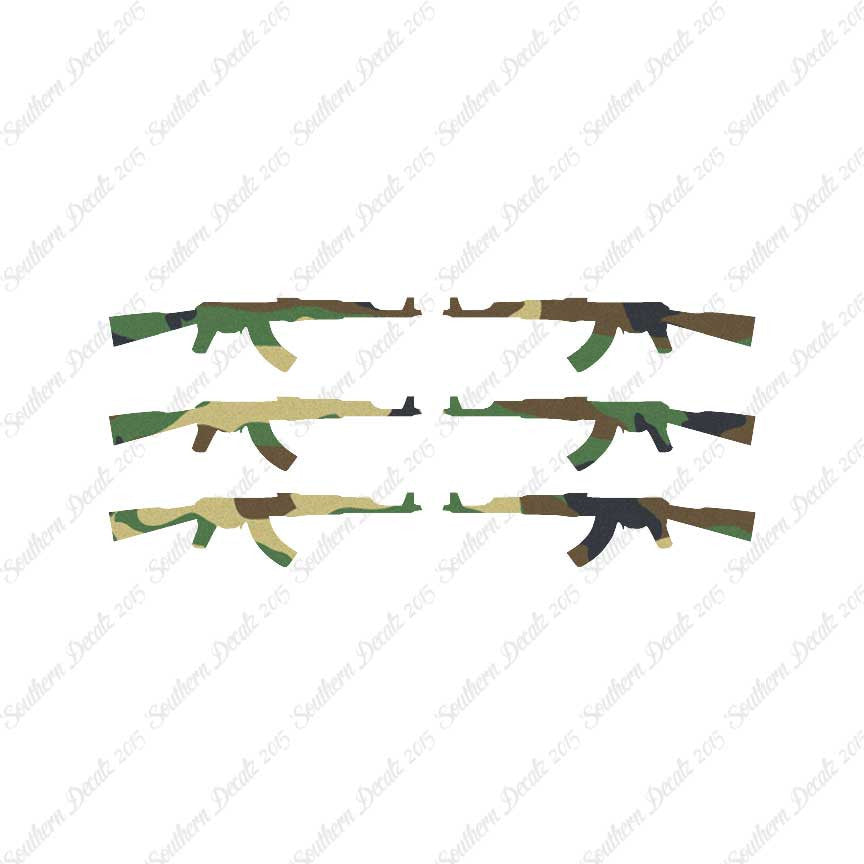 Set Of 6 AK47 Rifle Guns