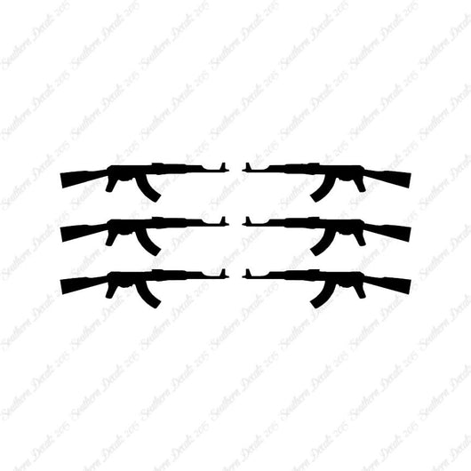 Set Of 6 AK47 Rifle Guns