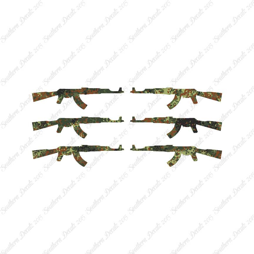 Set Of 6 AK47 Rifle Guns