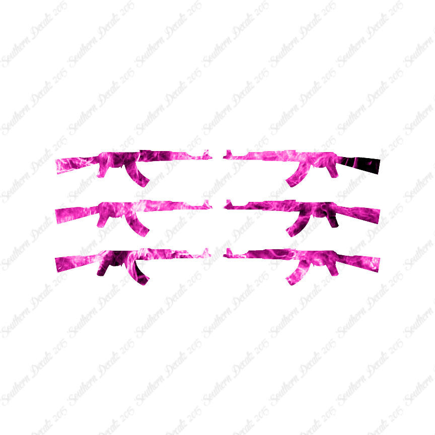 Set Of 6 AK47 Rifle Guns