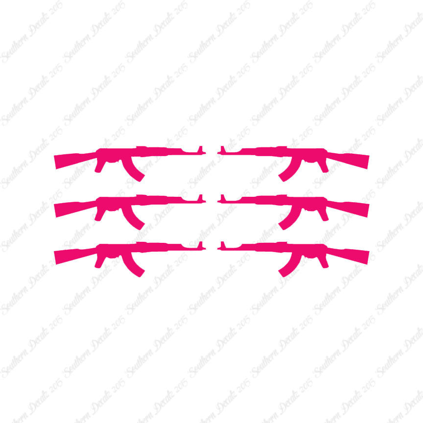 Set Of 6 AK47 Rifle Guns