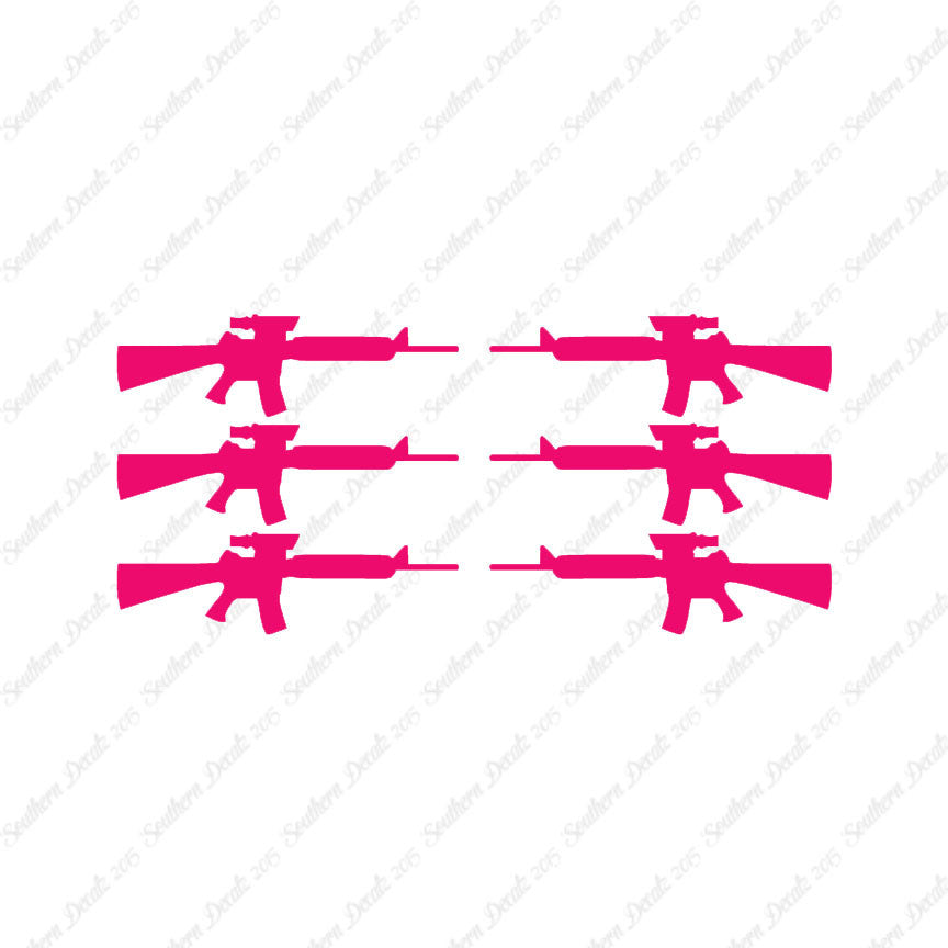 Set Of 6 AR-15 Assault Rifles