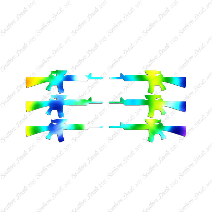 Set Of 6 AR-15 Assault Rifles