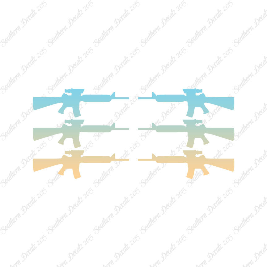 Set Of 6 AR-15 Assault Rifles