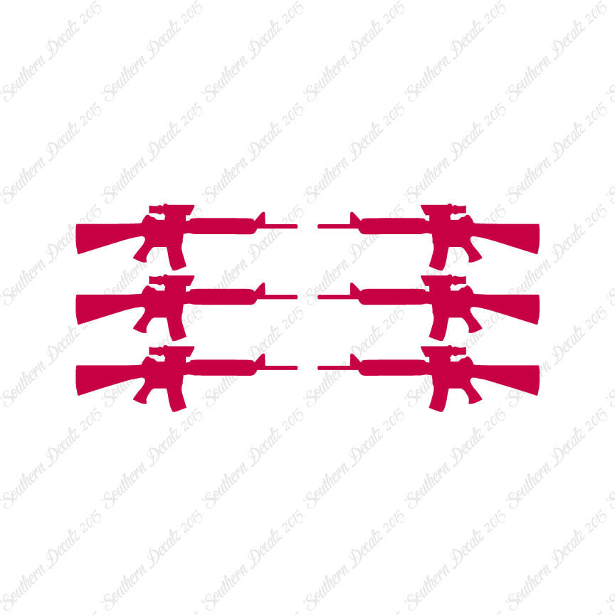 Set Of 6 AR-15 Assault Rifles