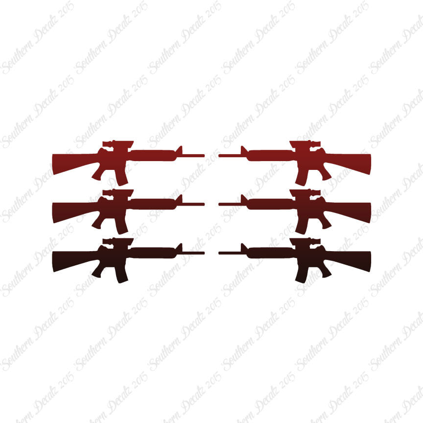 Set Of 6 AR-15 Assault Rifles