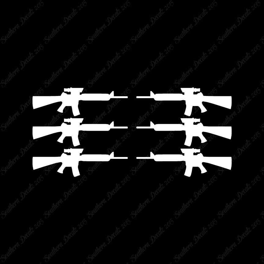 Set Of 6 AR-15 Assault Rifles