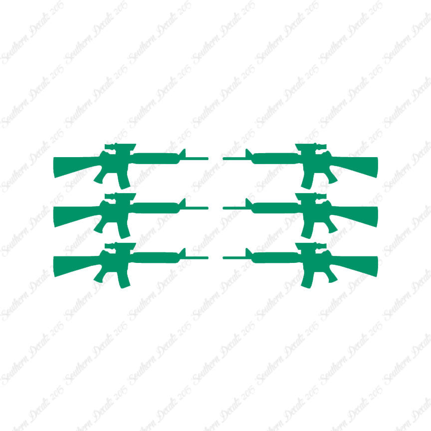 Set Of 6 AR-15 Assault Rifles