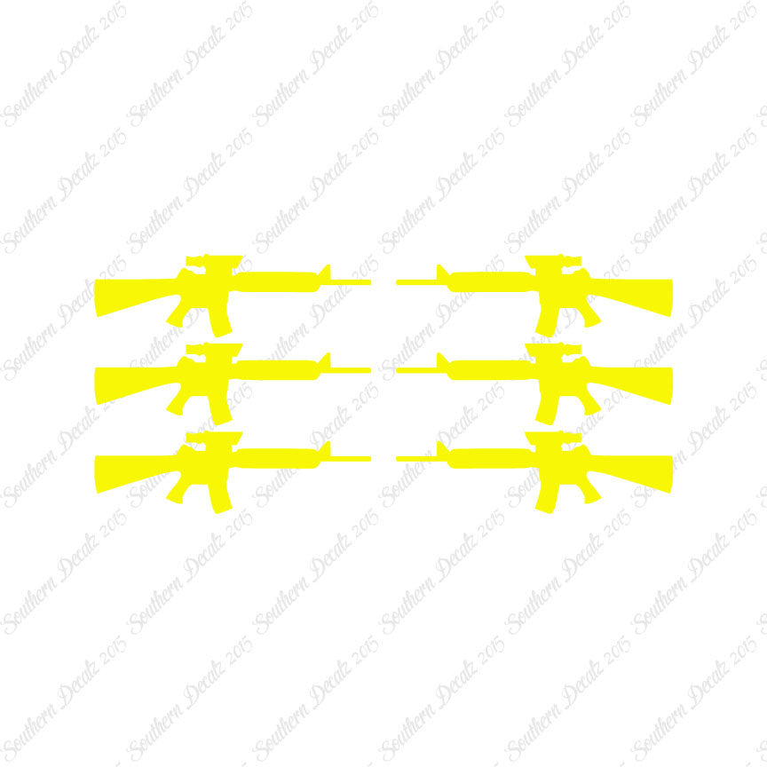 Set Of 6 AR-15 Assault Rifles