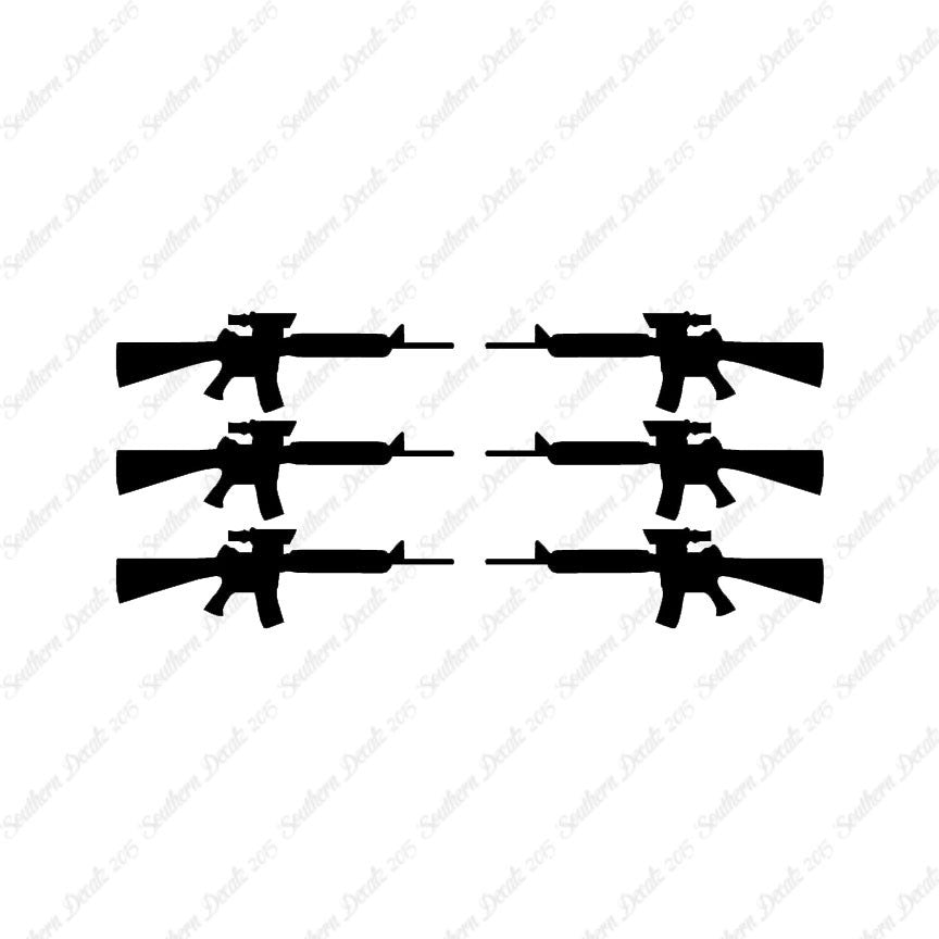 Set Of 6 AR-15 Assault Rifles