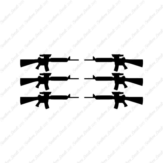Set Of 6 AR-15 Assault Rifles