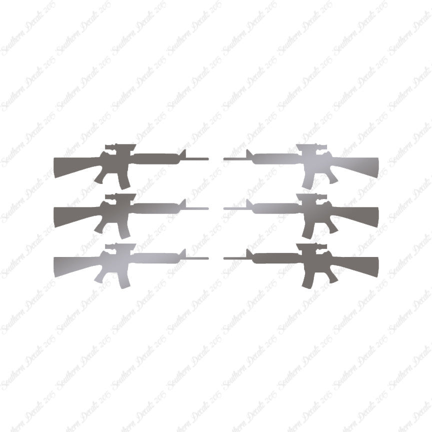 Set Of 6 AR-15 Assault Rifles
