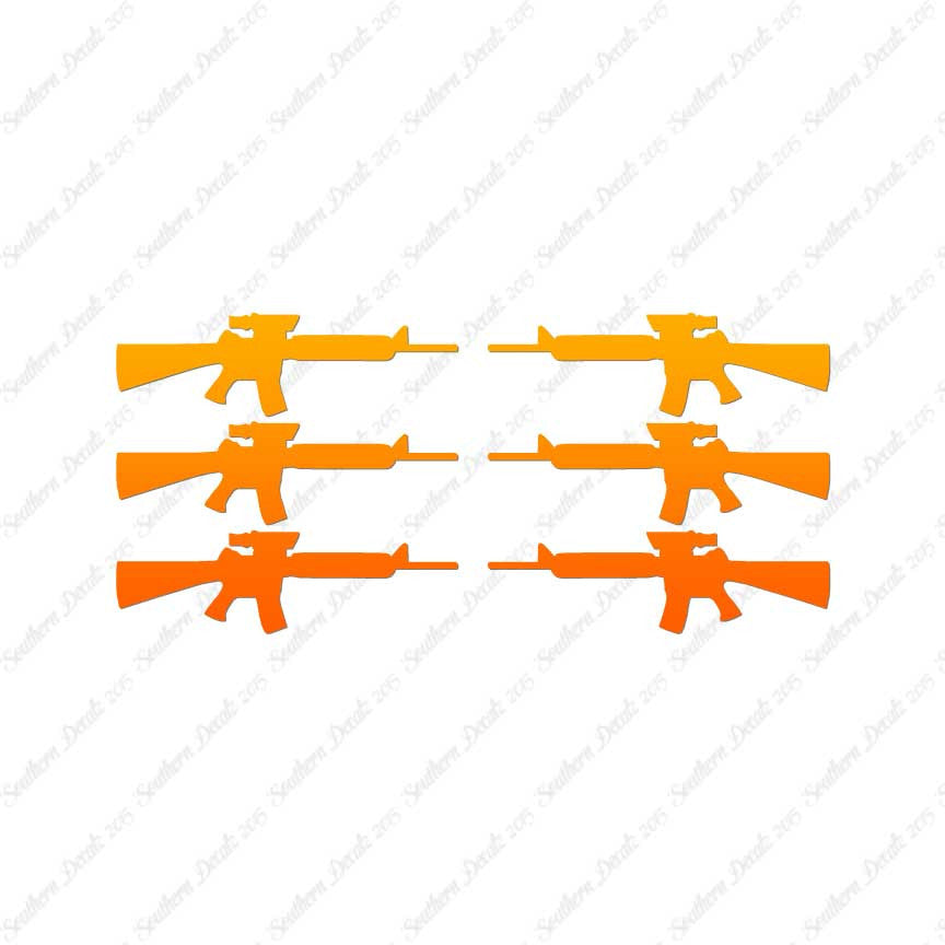 Set Of 6 AR-15 Assault Rifles
