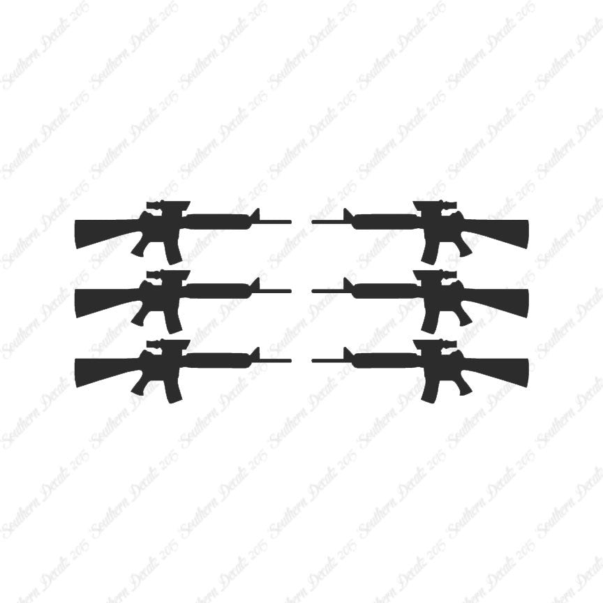 Set Of 6 AR-15 Assault Rifles