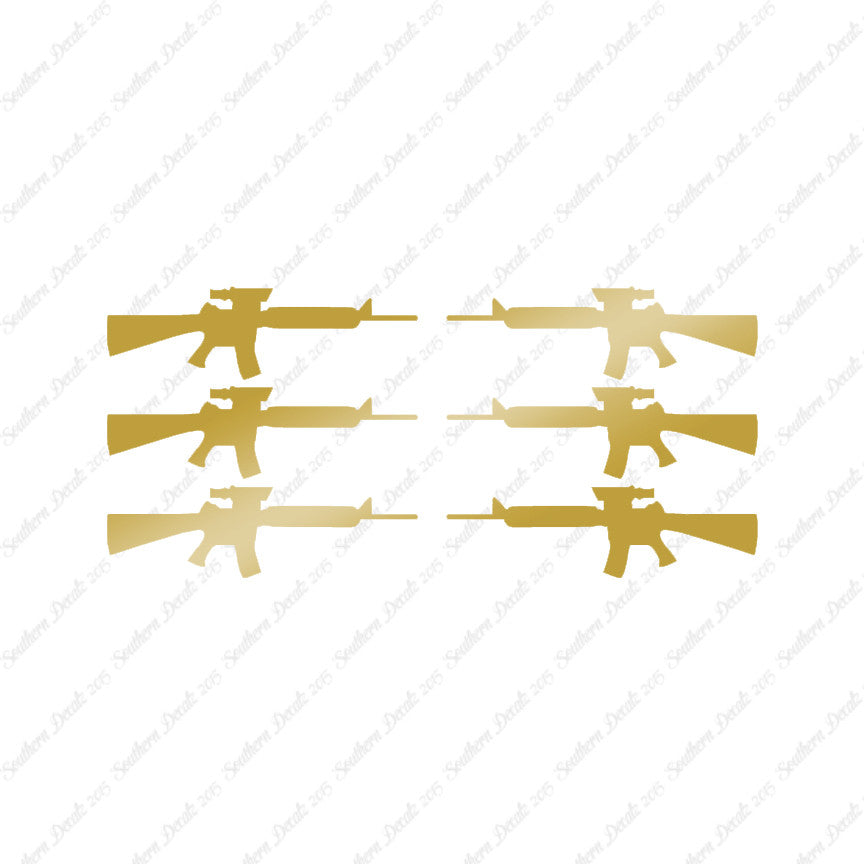 Set Of 6 AR-15 Assault Rifles
