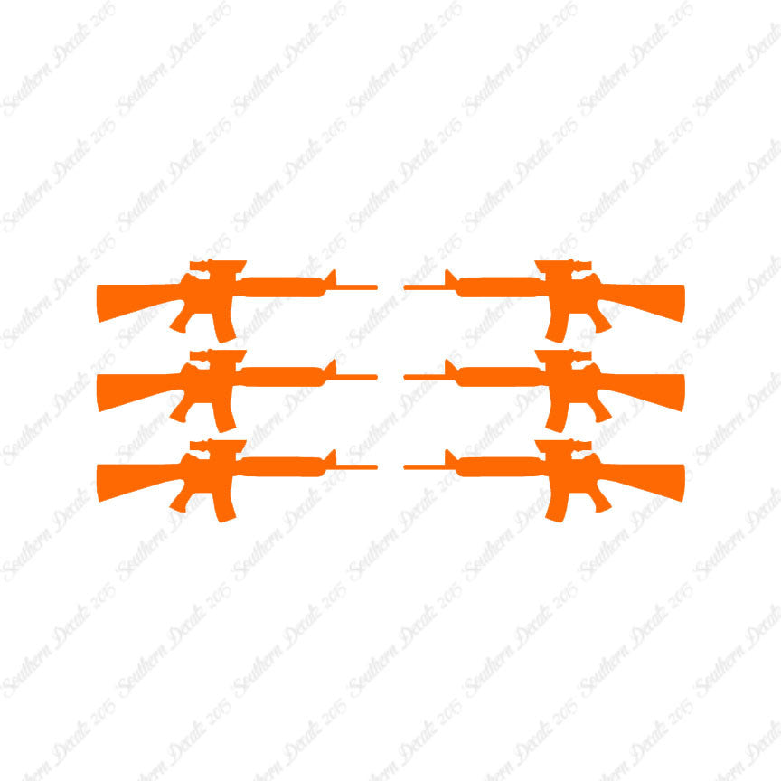 Set Of 6 AR-15 Assault Rifles