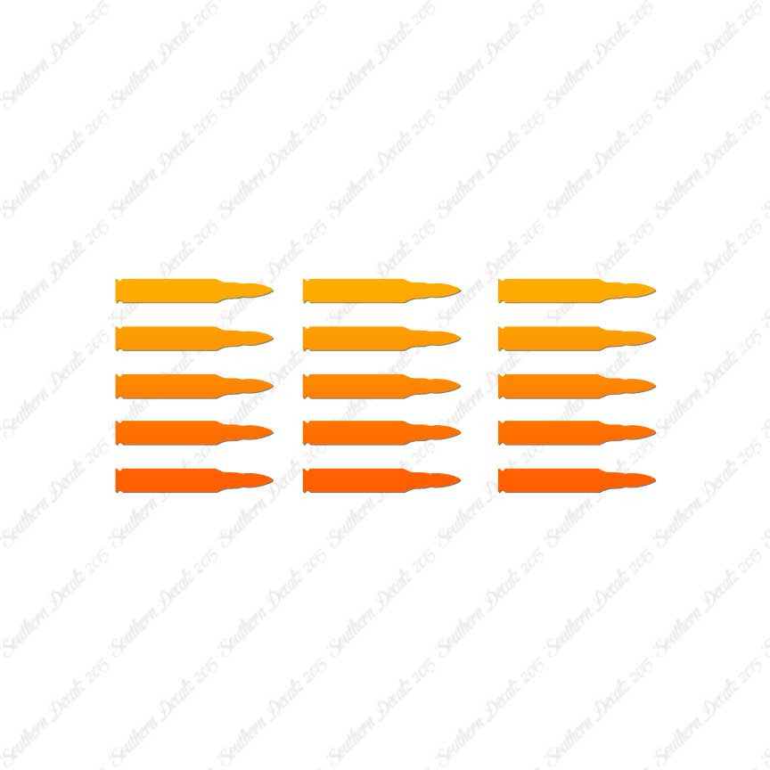 Set Of 15 AR-15 Bullets Rifle Ammo