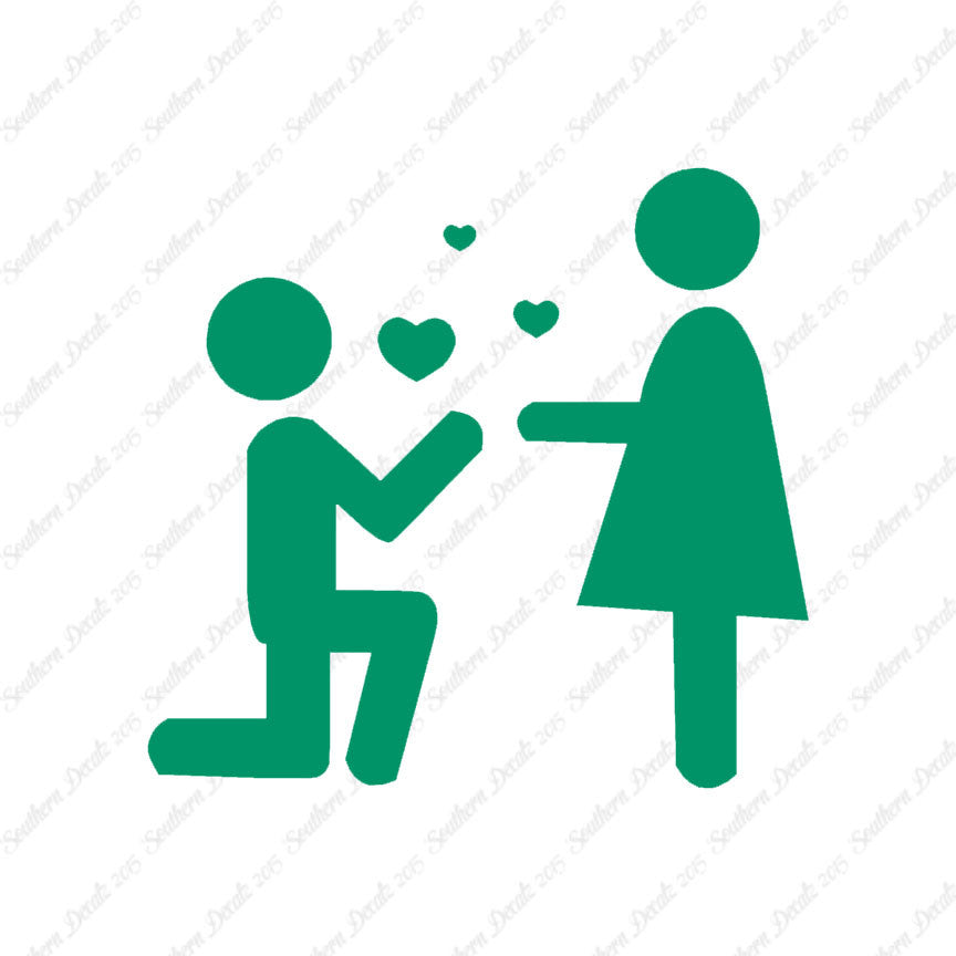Stick Figure Propose Heart