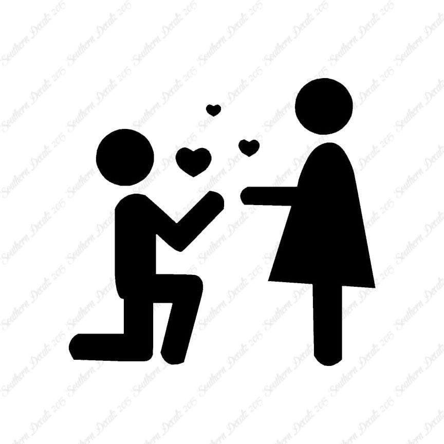 Stick Figure Propose Heart