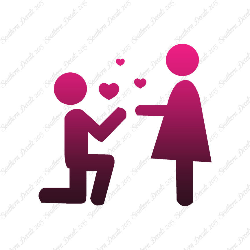 Stick Figure Propose Heart