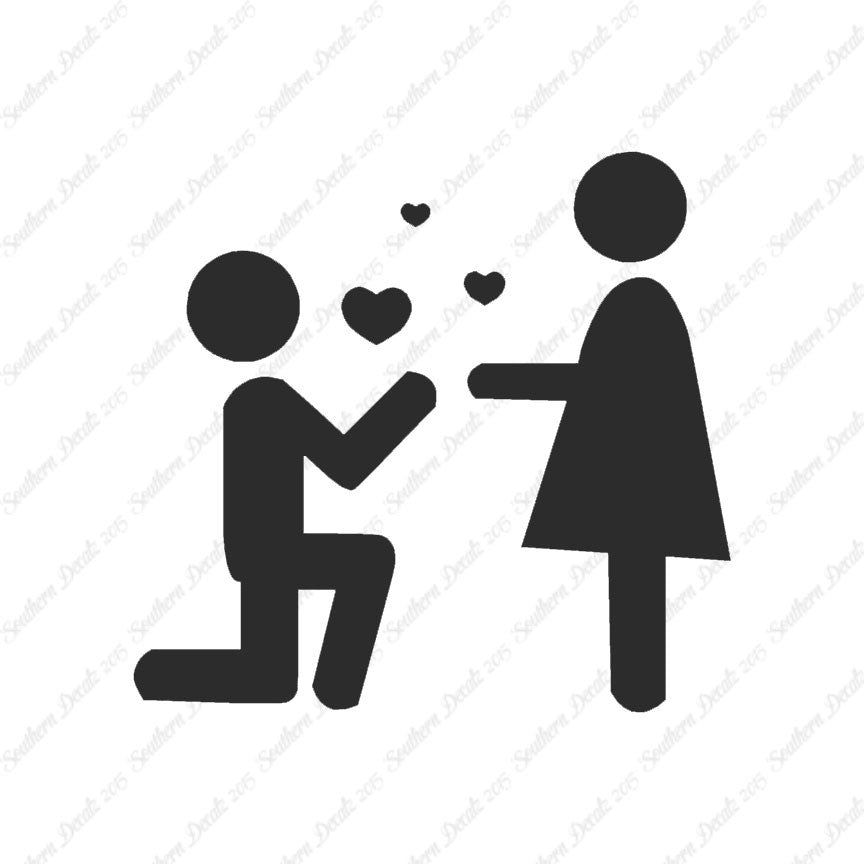 Stick Figure Propose Heart