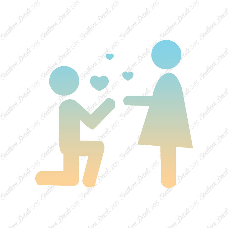Stick Figure Propose Heart