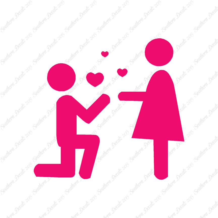 Stick Figure Propose Heart
