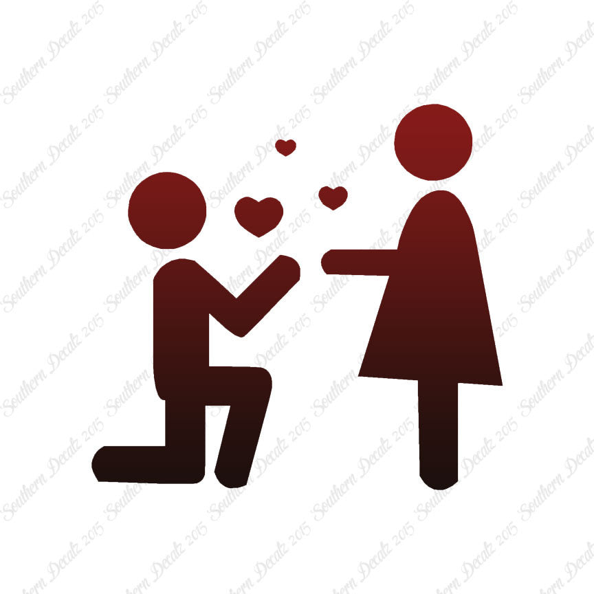 Stick Figure Propose Heart