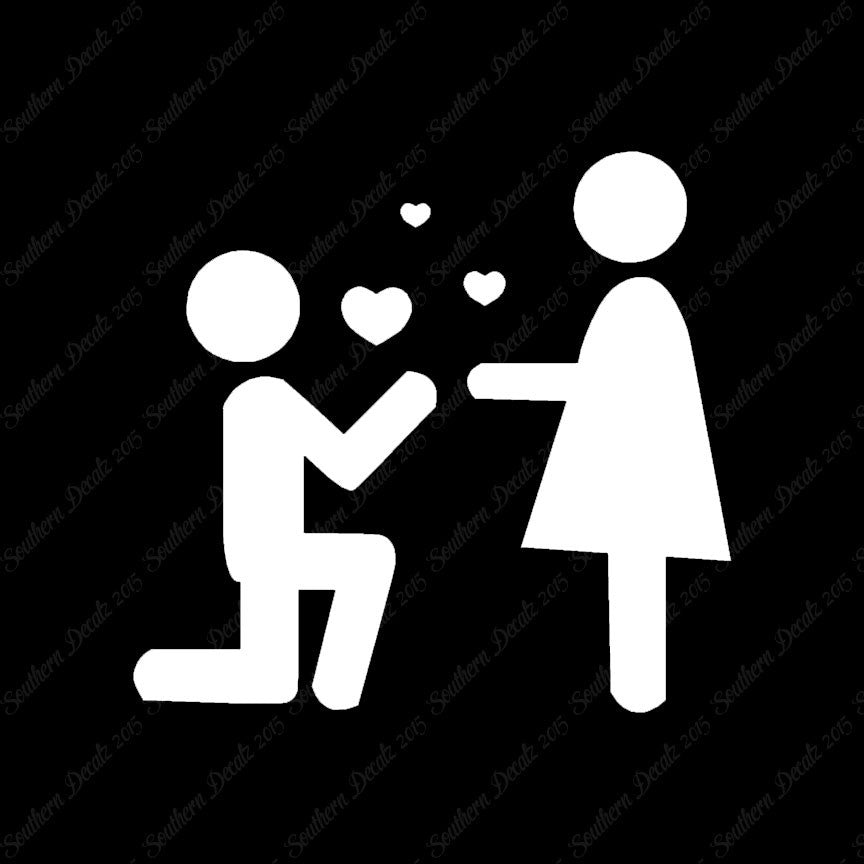 Stick Figure Propose Heart