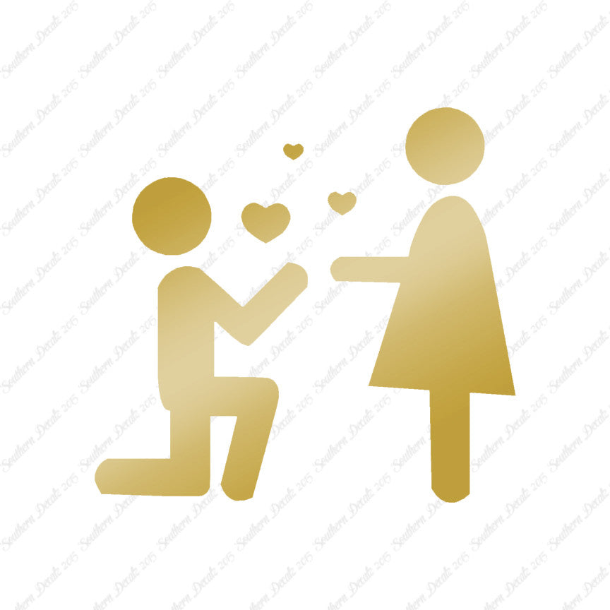 Stick Figure Propose Heart