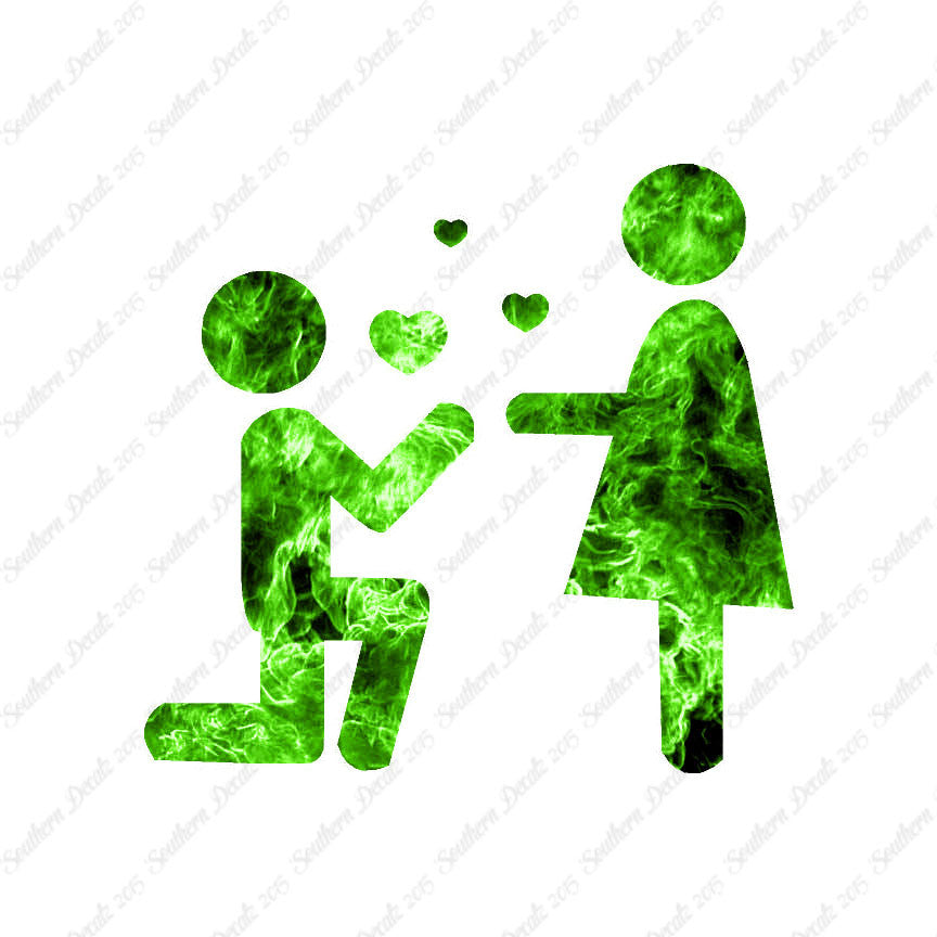 Stick Figure Propose Heart