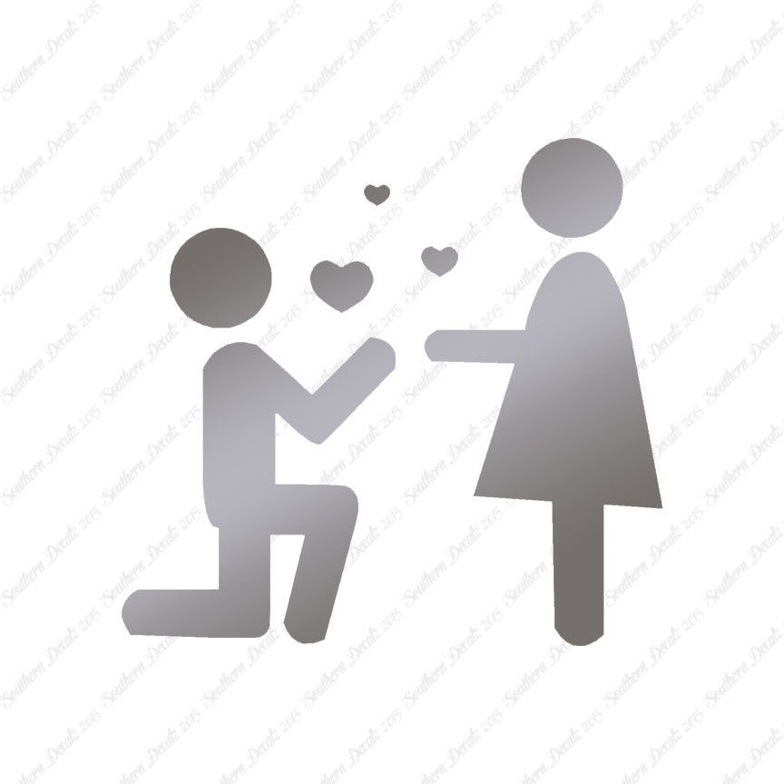 Stick Figure Propose Heart