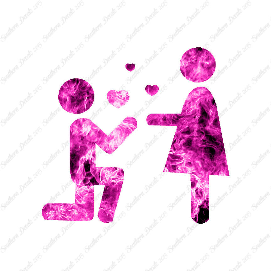 Stick Figure Propose Heart