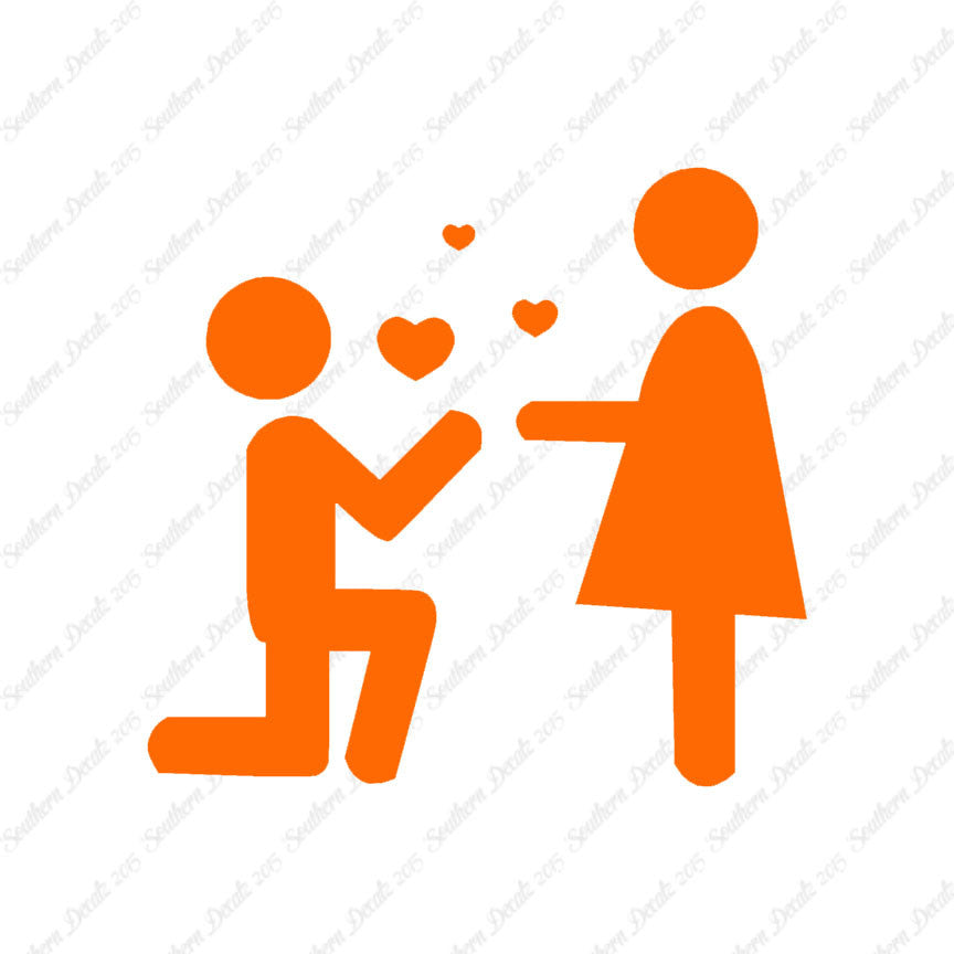 Stick Figure Propose Heart