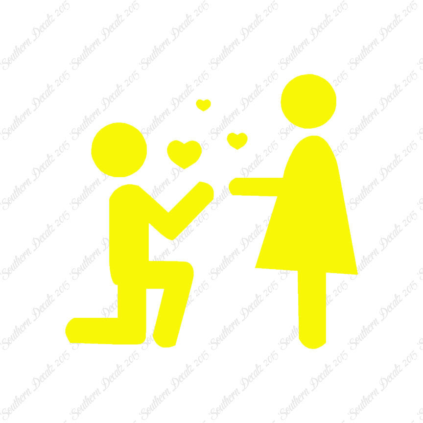 Stick Figure Propose Heart