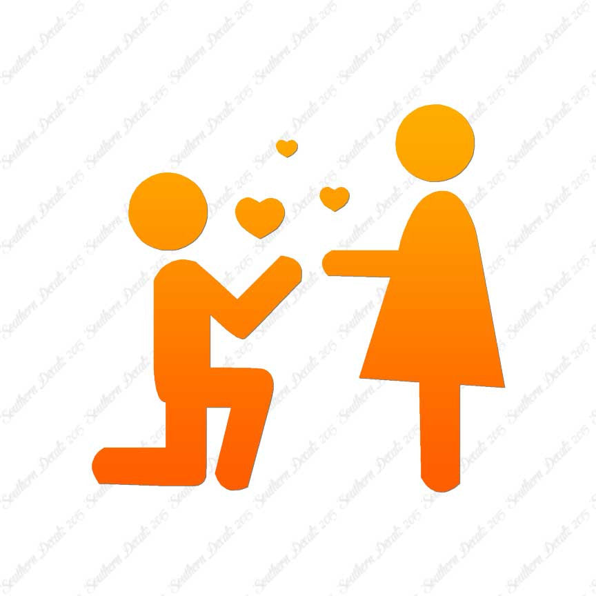 Stick Figure Propose Heart