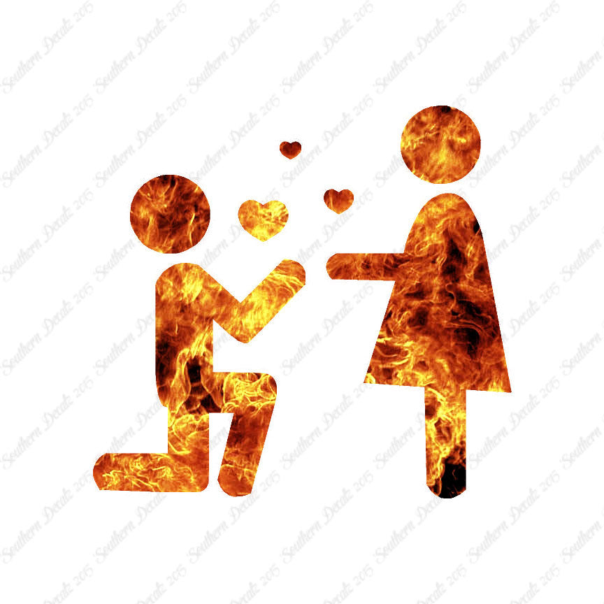 Stick Figure Propose Heart