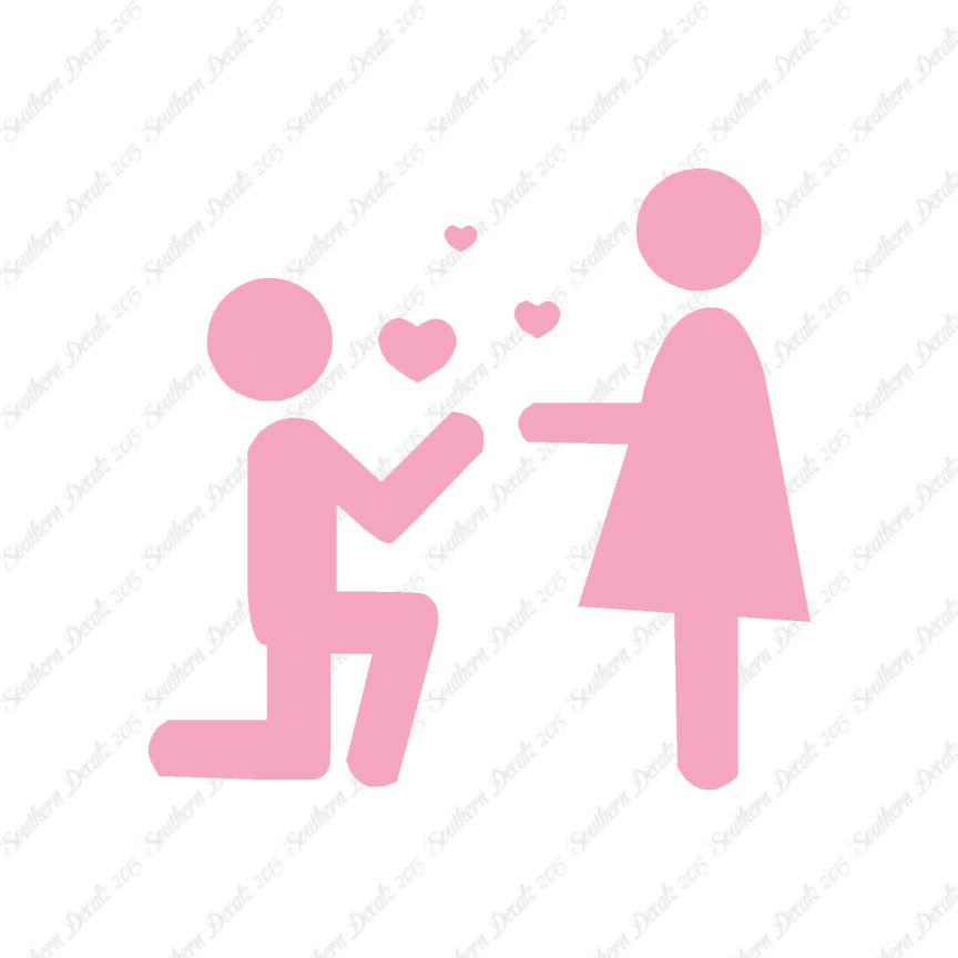 Stick Figure Propose Heart