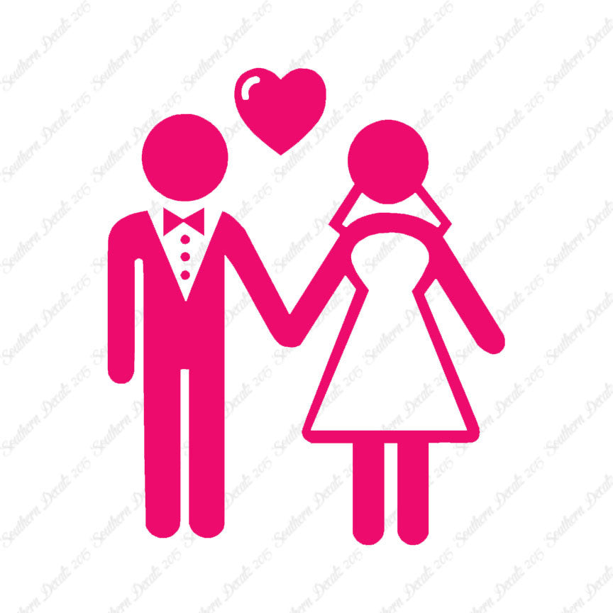 Stick Figure Bride Groom Marriage