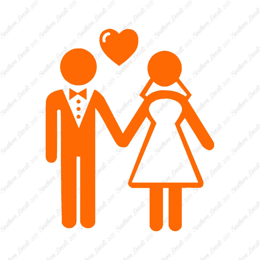 Stick Figure Bride Groom Marriage