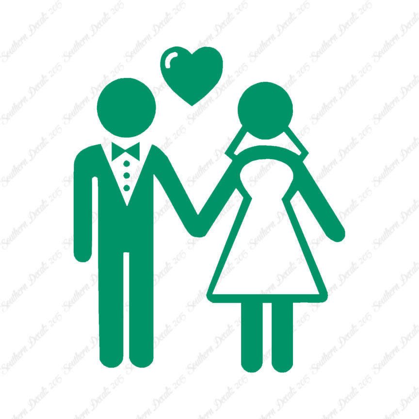 Stick Figure Bride Groom Marriage