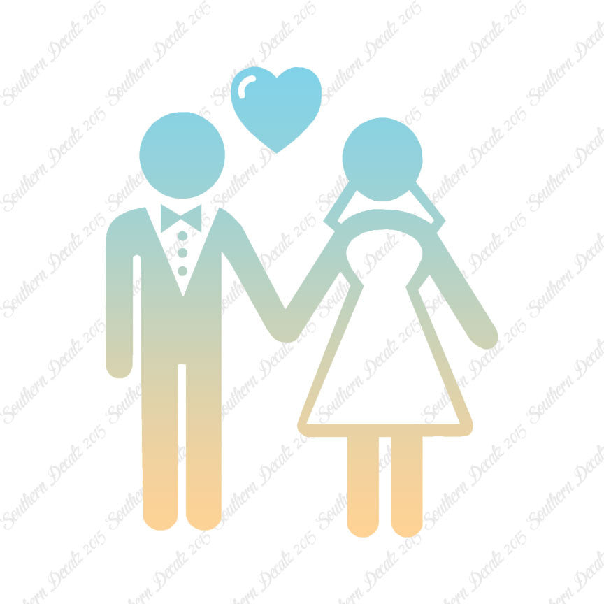 Stick Figure Bride Groom Marriage