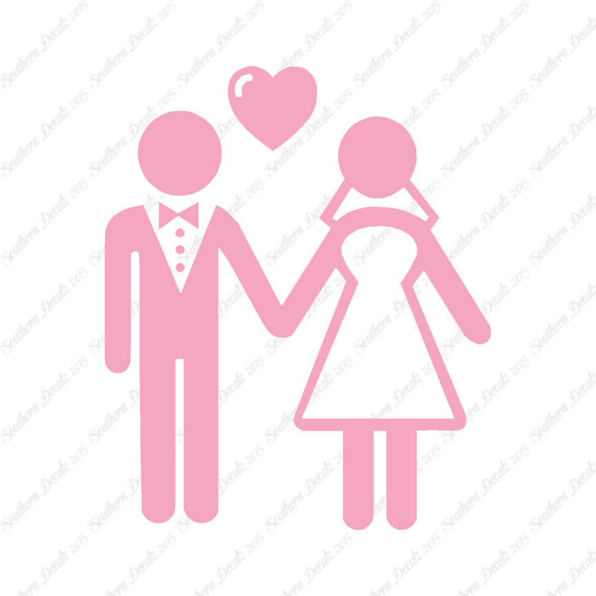 Stick Figure Bride Groom Marriage