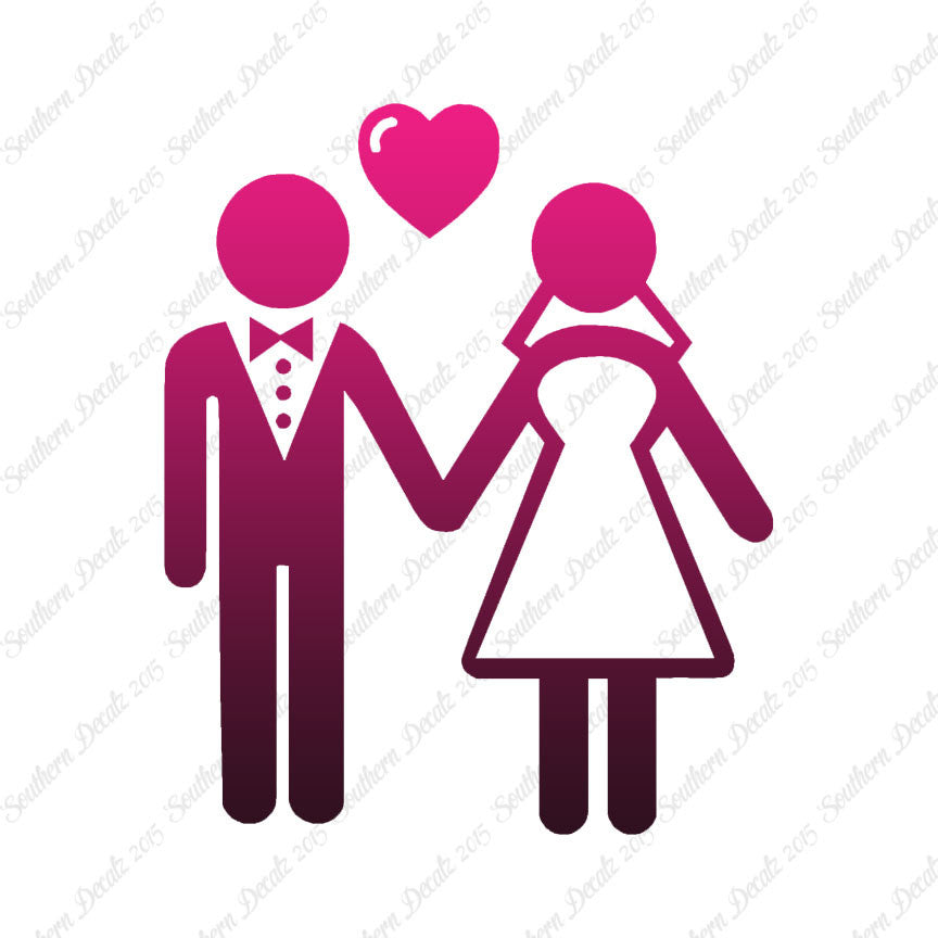 Stick Figure Bride Groom Marriage