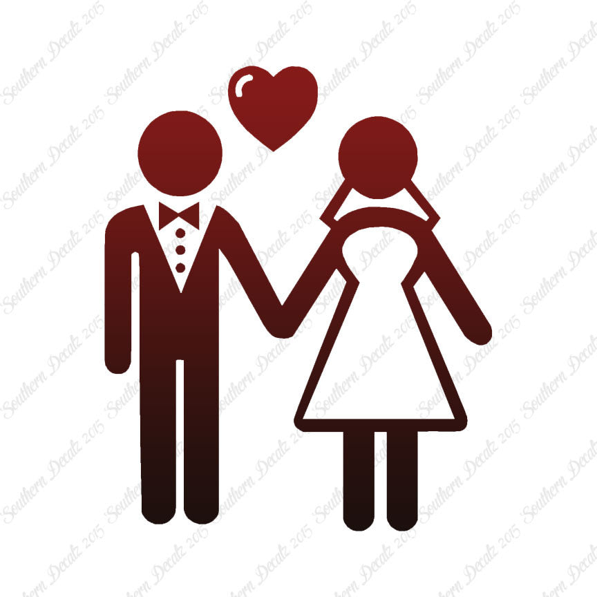 Stick Figure Bride Groom Marriage