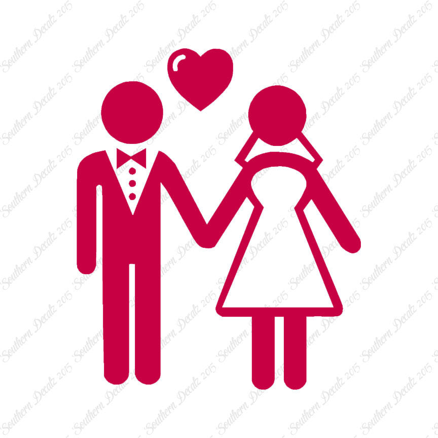Stick Figure Bride Groom Marriage